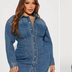 Fashion Nova Blue Denim Dress